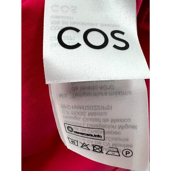 COS Womens Hot Pink Solid Cotton Knit Crew Neck Short Sleeve T-Shirt Size Small - Picture 6 of 8